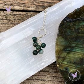 Bloodstone Cluster March Birthstone Necklace